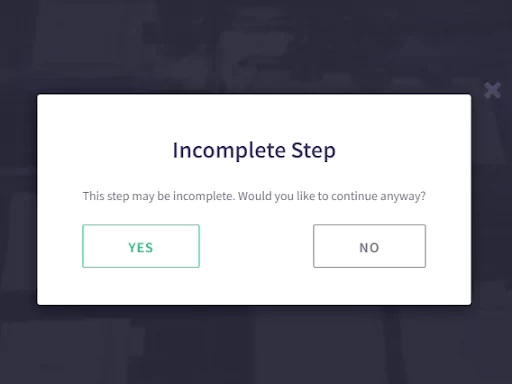 incomplete setup image